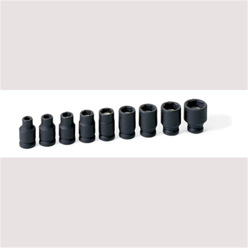 Grey Pneumatic 9709G 9 Piece 1/4" Drive 6 Point Fractional Magnetic Impact Socket Set - Pelican Power Tool