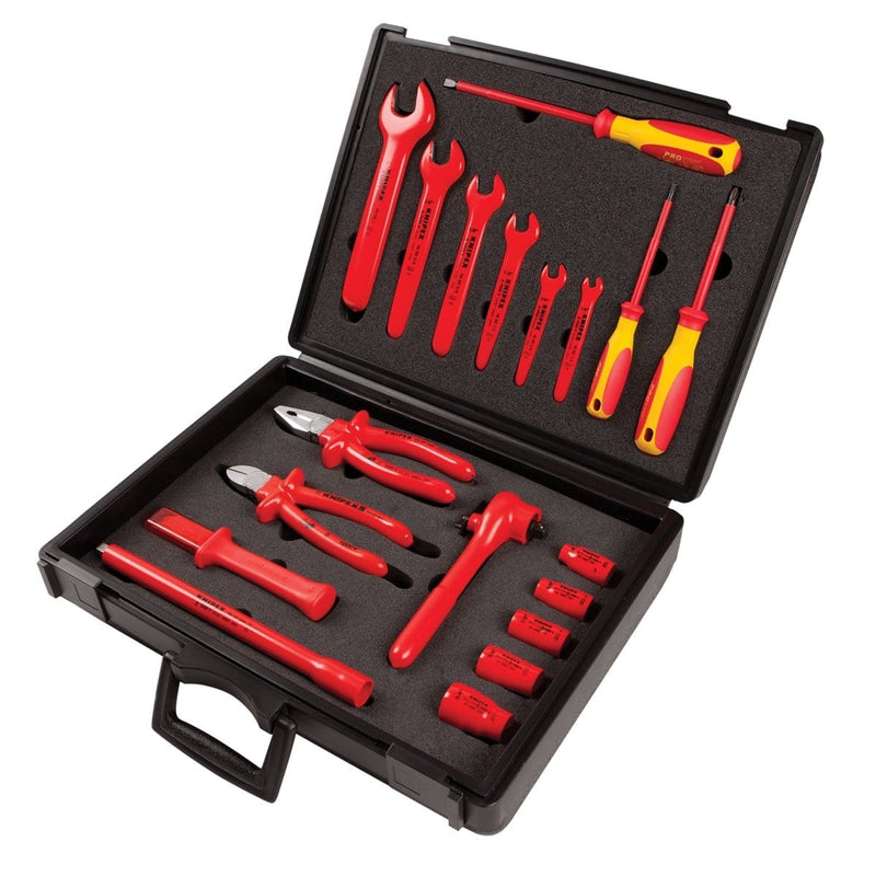 Knipex 9K 00 80 04 US 19-Piece Safety Insulated Set With Insulated Tools - Pelican Power Tool