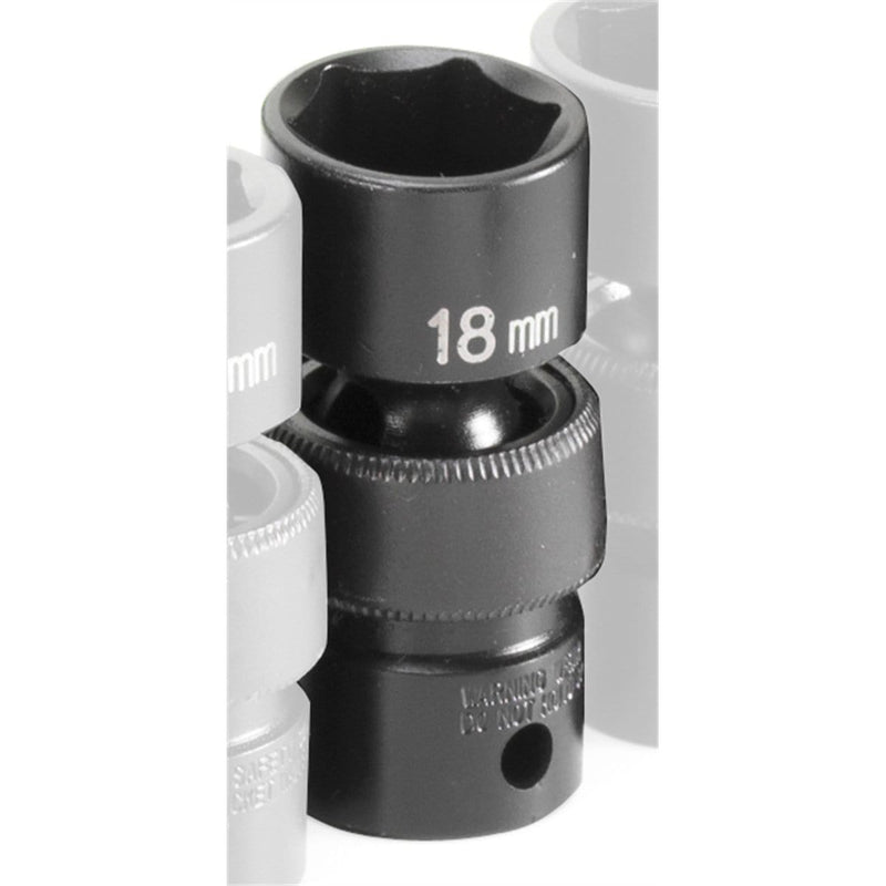 Grey Pneumatic 1018UM 3/8 in. Drive x 18mm Standard Universal - Pelican Power Tool