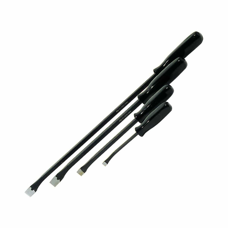 K Tool International KTI-19240 4-Piece Bent End Pry Bar Set With Black Square Han - Pelican Power Tool