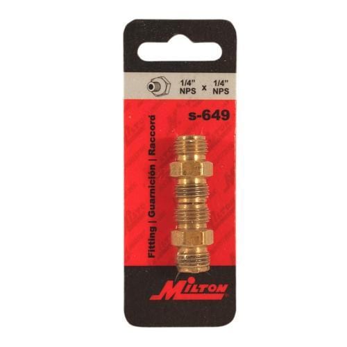 Milton Industries S-649 M. Hex Nipple, 1/4" Nps, 2/Cd - Pelican Power Tool