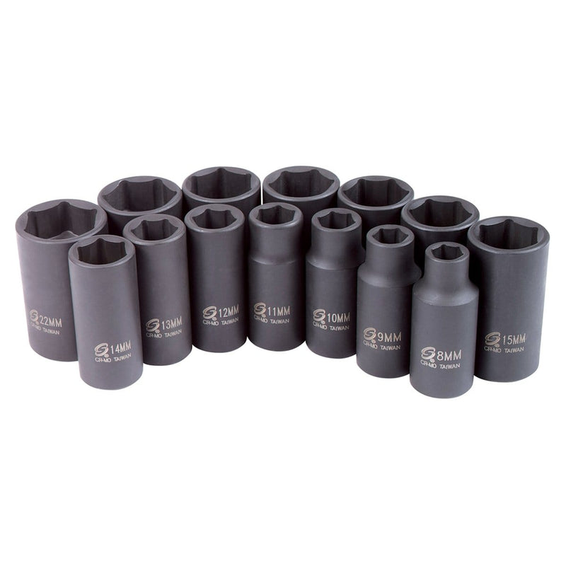 Sunex 3328 14-Piece 3/8 In. Drive Metric Mid-Dep - Pelican Power Tool