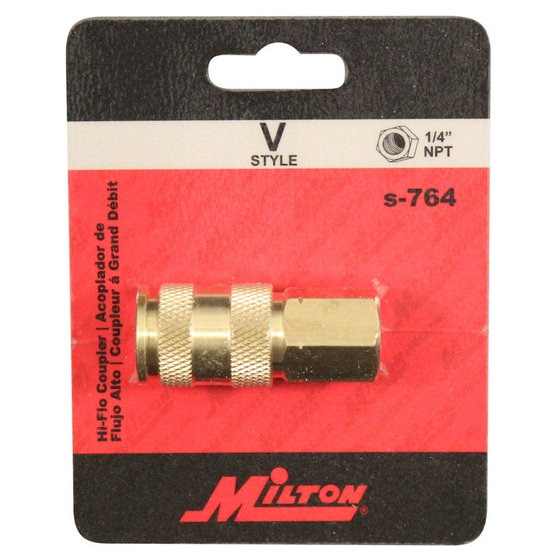 Milton Industries s-764 Hi-Flo V-Style 'A,M,V' 1/4" Fnpt Brass B - Pelican Power Tool