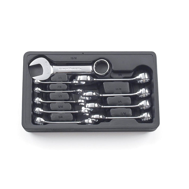 GearWrench 81905 10Pc Stubby Wrench Set Sae 3/8"-15/16" - Pelican Power Tool