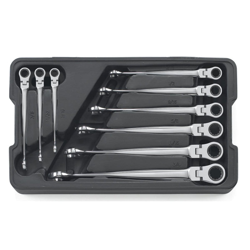 GearWrench 85298 9Pc X-Beam Flex Comb Ratcheting Wrench Set Sae - Pelican Power Tool