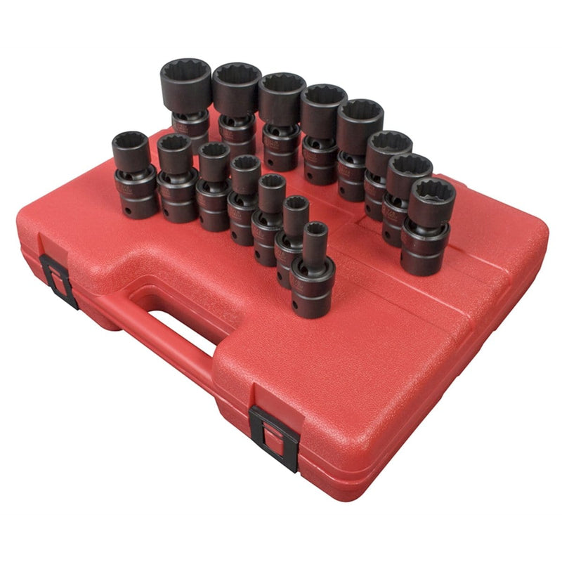 Sunex 2856 15 Pc 1/2" Dr 12 Pt Sae Universal Impact Socket - Pelican Power Tool