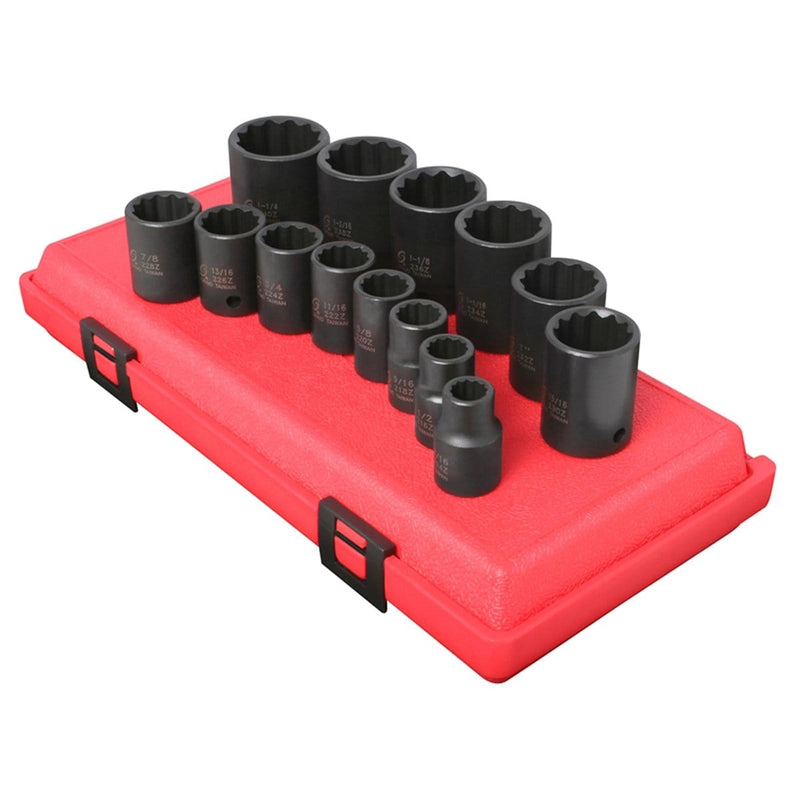 Sunex 2678 Socket Set Imp 1/2" Dr 14 Pc Std Sae 12Pt - Pelican Power Tool