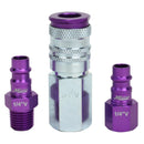 Milton Industries S-303VKIT 3Pc Highflowpro Set,V-Style Purple,1/4" - Pelican Power Tool