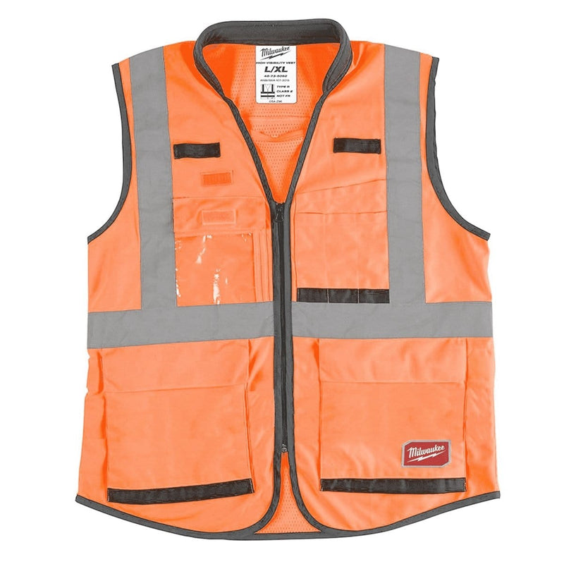 Milwaukee 48-73-5052 Hi Vis Orange Prfrm Sfty Vest-L/Xl - Pelican Power Tool