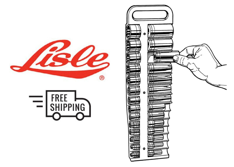 Lisle 40120 Socket Holder Magnetic 1/4In Dr F/26 Sockets Red - Pelican Power Tool