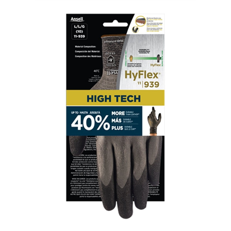 ANSELL 11939R00L Hyflex 11-939R Gloves Large (1 Pair) - Pelican Power Tool