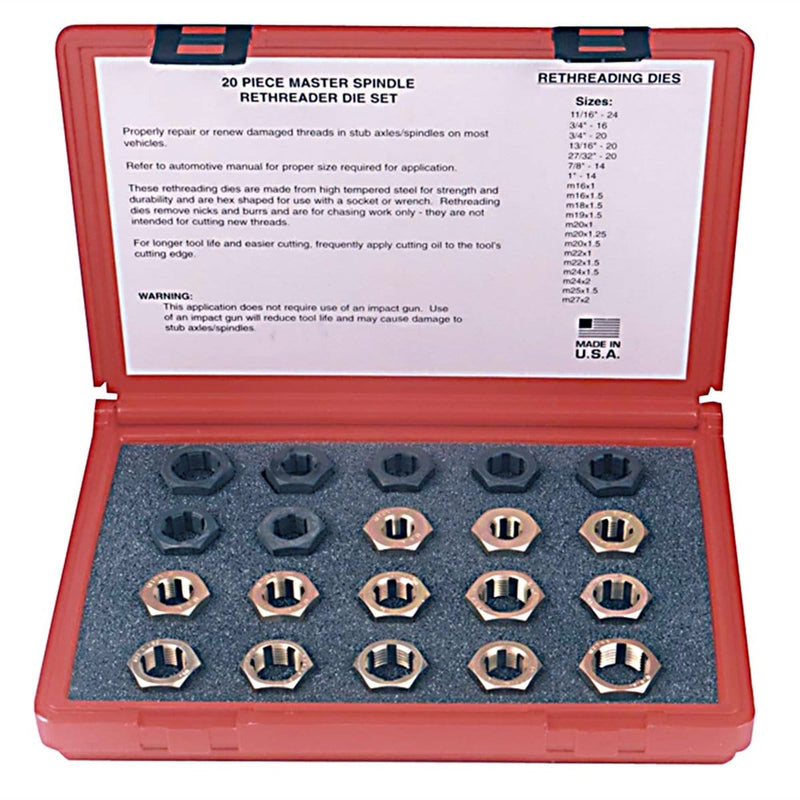 Lang Tools 2599 Rethreader Spindle Die Set 20Pc - Pelican Power Tool