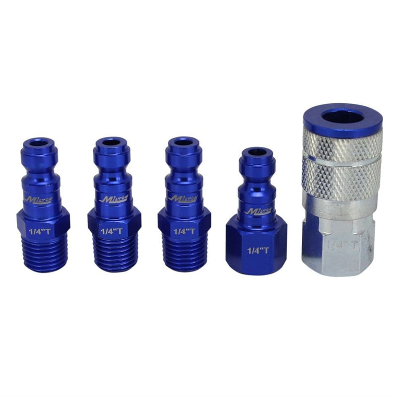 Milton Industries S-305TKIT 5 Pc. Colorfit Set, T-Style Blue, 1/4" - Pelican Power Tool