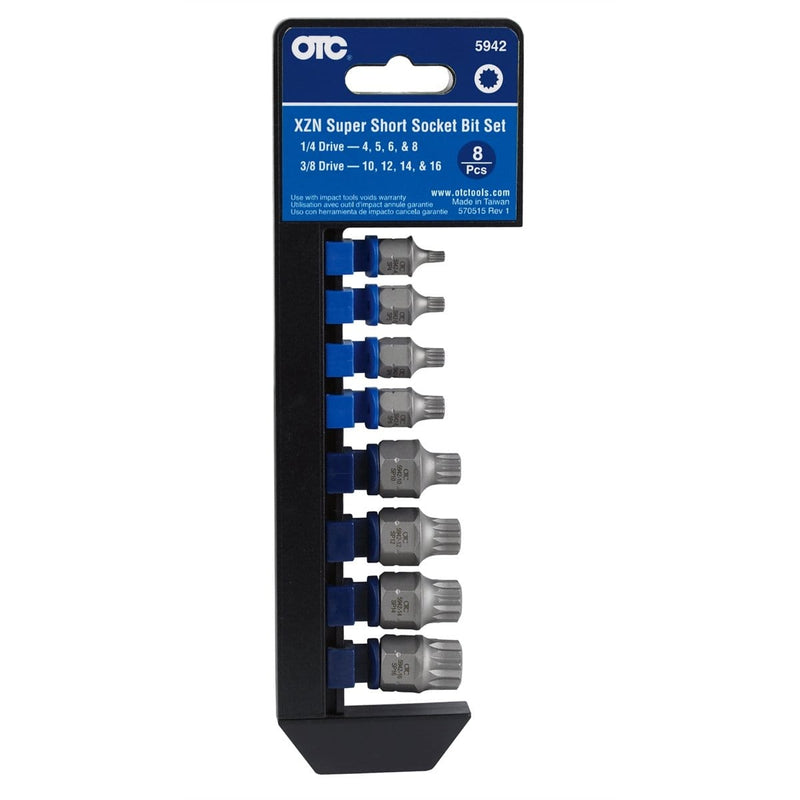 OTC 5942 Xzn "Super Short" Socket Bit Set (8Pc) - Pelican Power Tool