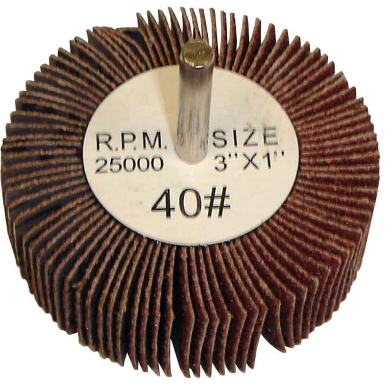 The Main Resource TMRMI516 Flap Wheel 3" X 1" X 1/4" - 40 Grit - Pelican Power Tool