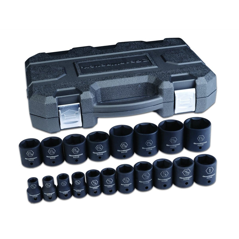 GearWrench 84932N 19 Pc. 1/2" Dr 6 Pt Sae Imp Soc Set - Pelican Power Tool