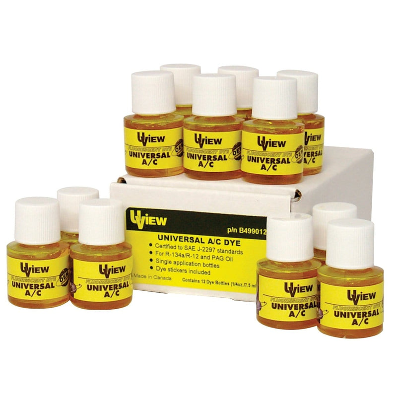 UVIEW B499012 Universal A/C System Dye: (12 X 1/4Oz./7.5Ml) - Pelican Power Tool