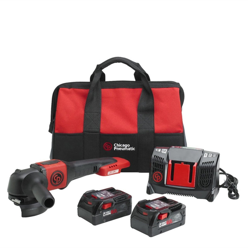 Chicago Pneumatic 8941083456 4.5In 6.0Ah Cordless Angle Grinder Pack - Pelican Power Tool