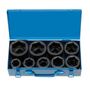 Grey Pneumatic GRE9159 9 Piece 1" Drive 6 Point Jumbo Fractional Impact Socket Set - Pelican Power Tool