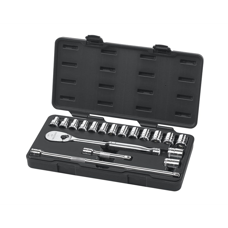 GearWrench 80708 18Pc 1/2" Drive Metric Socket Set - Pelican Power Tool