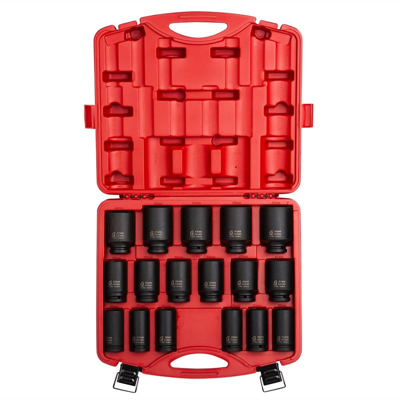 Sunex 4686 17 Pc 3/4" Dr Metric Deep Impact Socket Set - Pelican Power Tool