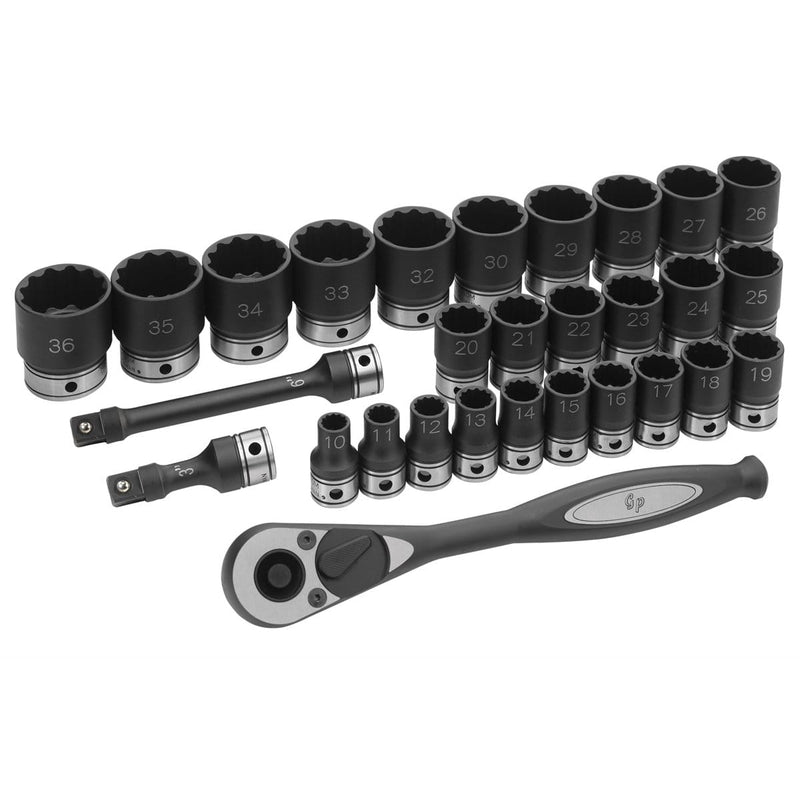 Grey Pneumatic 82229M 1/2" Dr. 29pc Metric Duo-Socket Set - 12 Point - Pelican Power Tool