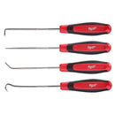 Milwaukee 48-22-9215 4-Pc All-Metal Core Comfort Grip Hook & Pick Set, Chrome Plated - Pelican Power Tool