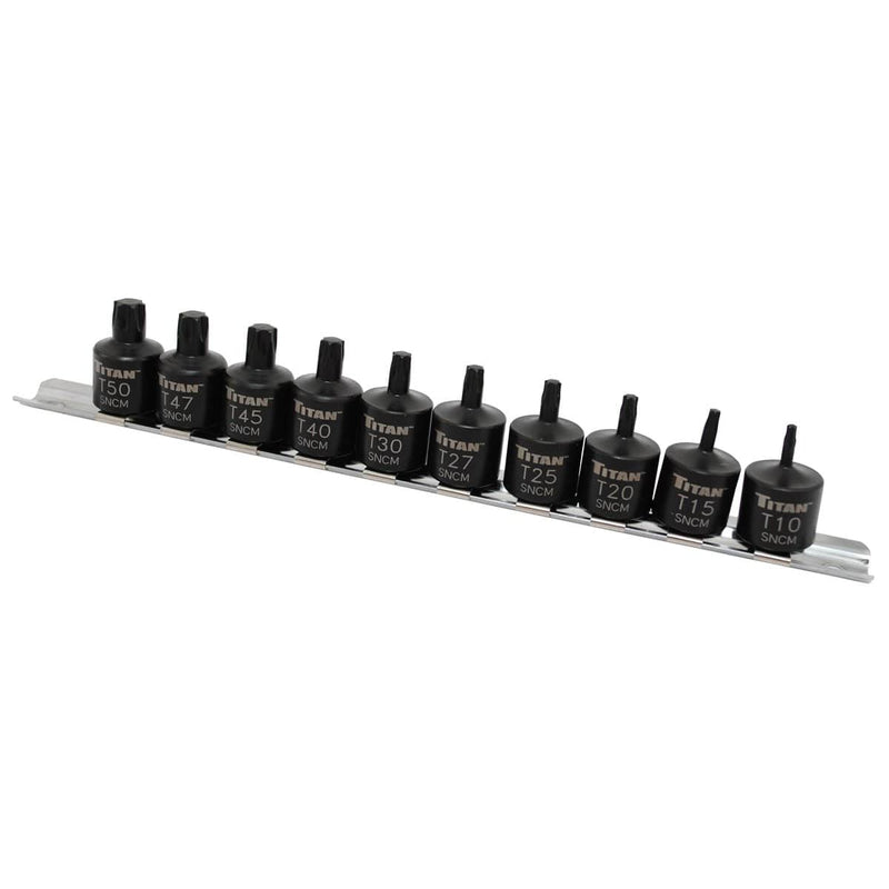 Titan 16142 10-Pc Stubby Star Bit Socket Set - Pelican Power Tool