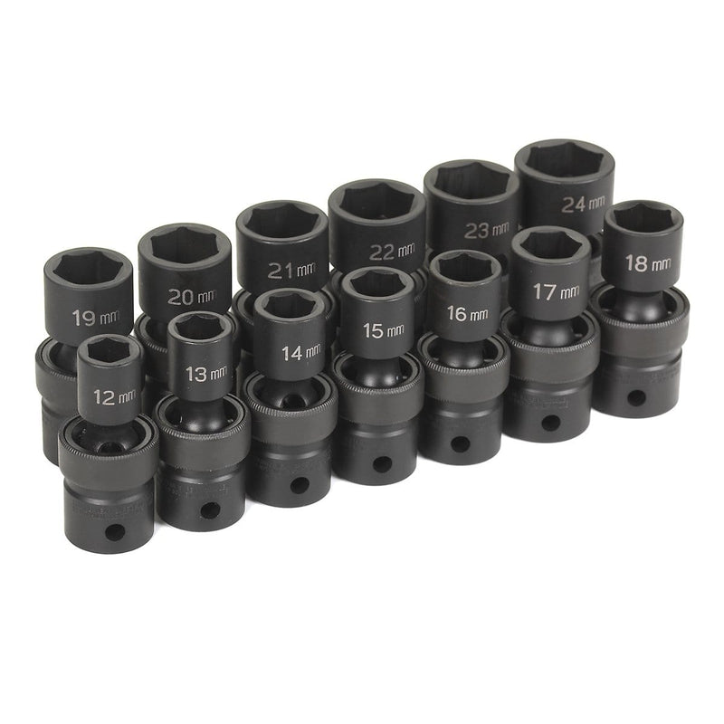 Grey Pneumatic 1313UM 1/2" Drive 13 Pc. Standard Length Metric Univ. Set - Pelican Power Tool