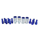 Milton Industries S-314TKIT 14 Pc. Colorfit Set, T-Style Blue, 1/4" - Pelican Power Tool