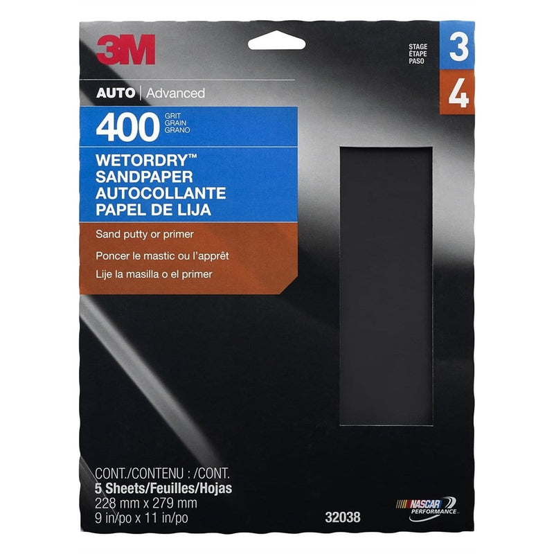 3M 32038 Paper Sheets-Wetordry 9"X 11" P400 5/Pk 10Pk/Cs - Pelican Power Tool