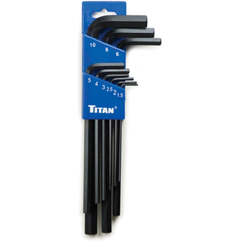 Titan 12719 9-Pc Metric Long Hex Key Set - Pelican Power Tool