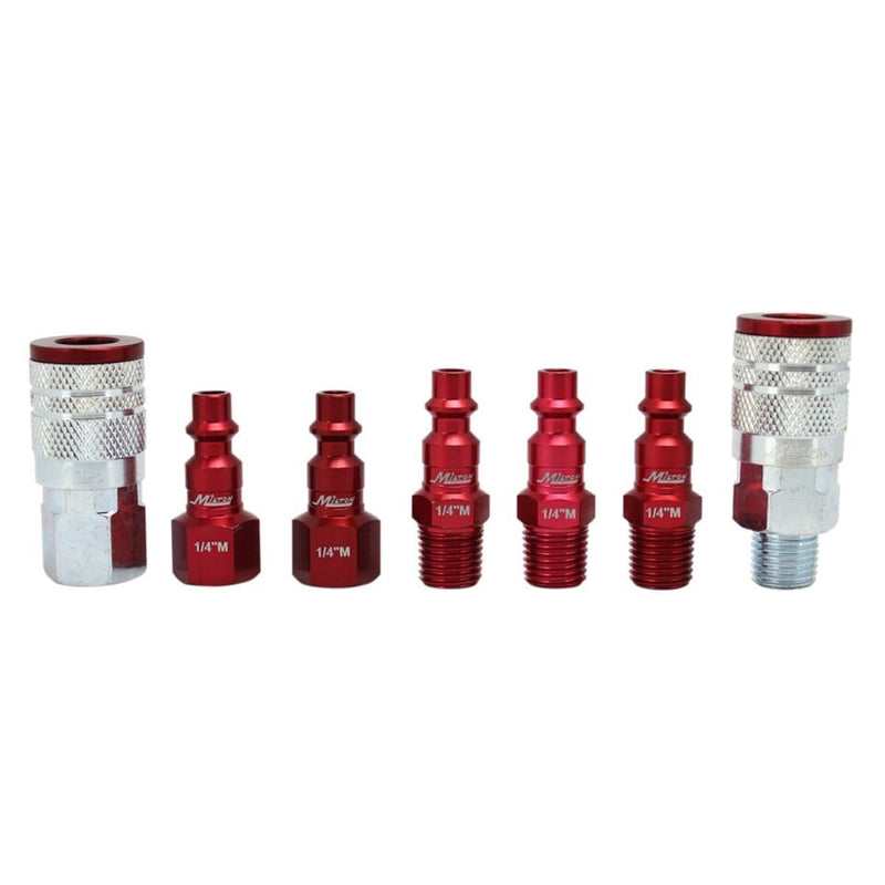 Milton Industries S-307MKIT 7 Pc. Colorfit Set, M-Style Red, 1/4" - Pelican Power Tool