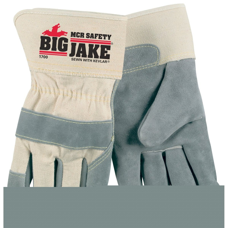 MCR Safety 1700XL Big Jake PremiumvÇ¬† A+ Side Leather Palm Work Gloves - Pelican Power Tool