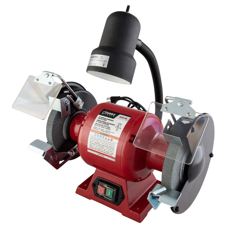 Sunex 5001A 6 In. Bench Grinder W/ Light - Pelican Power Tool
