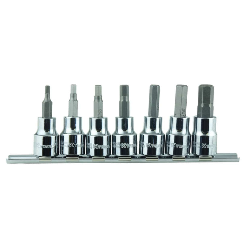 K Tool International KTI-22970 Soc Hex Bit Set 3/8" Dr 7 Pc. Sae - Pelican Power Tool