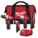 Milwaukee 2493-24 M12 4-Pc Auto Combo Kit - Pelican Power Tool