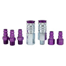 Milton Industries S-307VKIT 7Pc Highflowpro Set,V-Style Purple,1/4" - Pelican Power Tool
