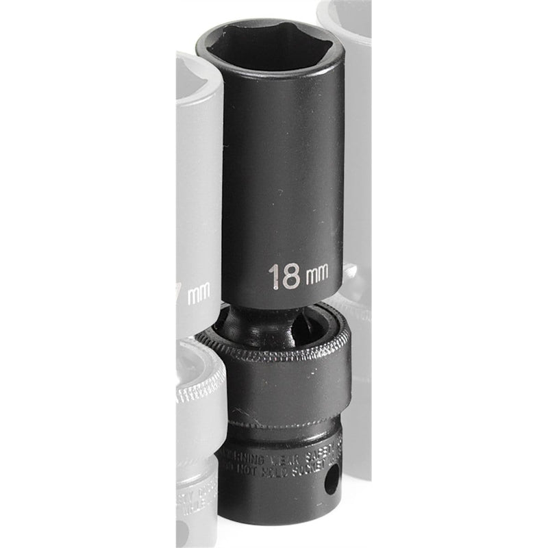 Grey Pneumatic 1018UMD 3/8 in. Drive x 18mm Deep Universal - Pelican Power Tool