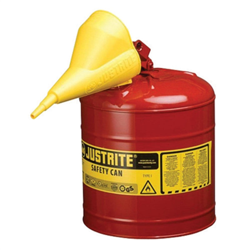 Justrite Mfg. Co. 7150110 5Gal/19L Safety Can Red W/Fnl - Pelican Power Tool