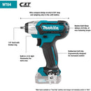 Makita WT04Z 12V max Li-Ion Cordless 1/4 in. Impact Wrench - Pelican Power Tool