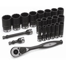Grey Pneumatic 82222D 1/2" Dr. 22pc Fractional Deep Duo-Socket Set - 12 Point - Pelican Power Tool