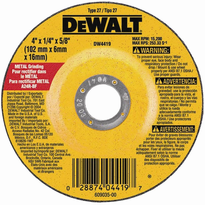 DeWalt DW4419 Dcw Metal 4"X4/4"X5/8" - Pelican Power Tool