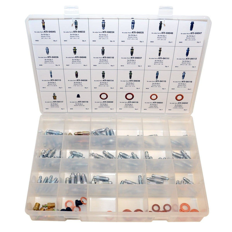 K Tool International DY-BSA-3 Bleeder Screw Assortment Kit - Pelican Power Tool