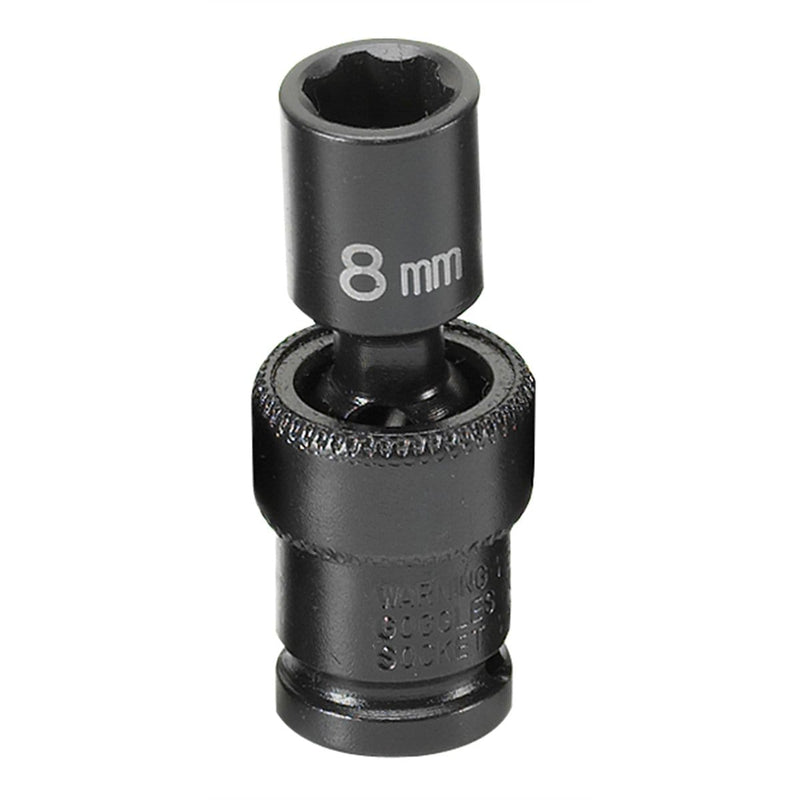 Grey Pneumatic 908UMS 1/4 in. Drive Standard Metric Universal Impact Socket - 8mm - Pelican Power Tool
