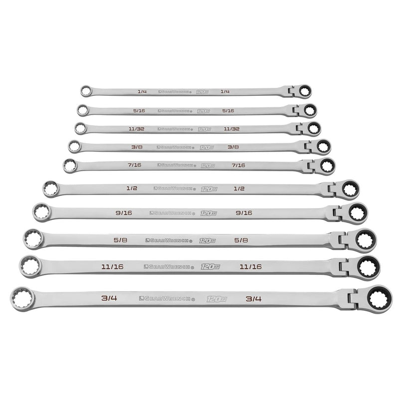 GearWrench 86142 10 Pc. 120Xp Universal Spline Sae Xl Gearbox Flex - Pelican Power Tool