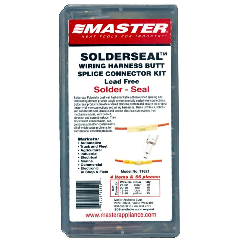 Master Appliance 11821 55Pc Solder And Seal Butt Splice Pack - Pelican Power Tool