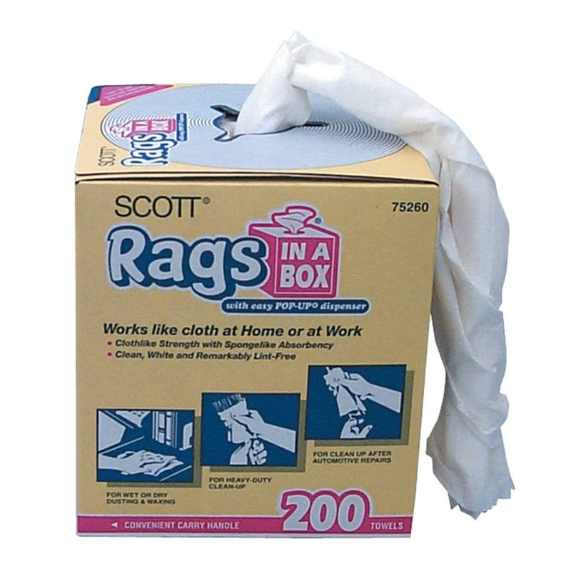 Kimberly-Clark 75260 Scott Rags In A Box 200-Ct, White - Pelican Power Tool