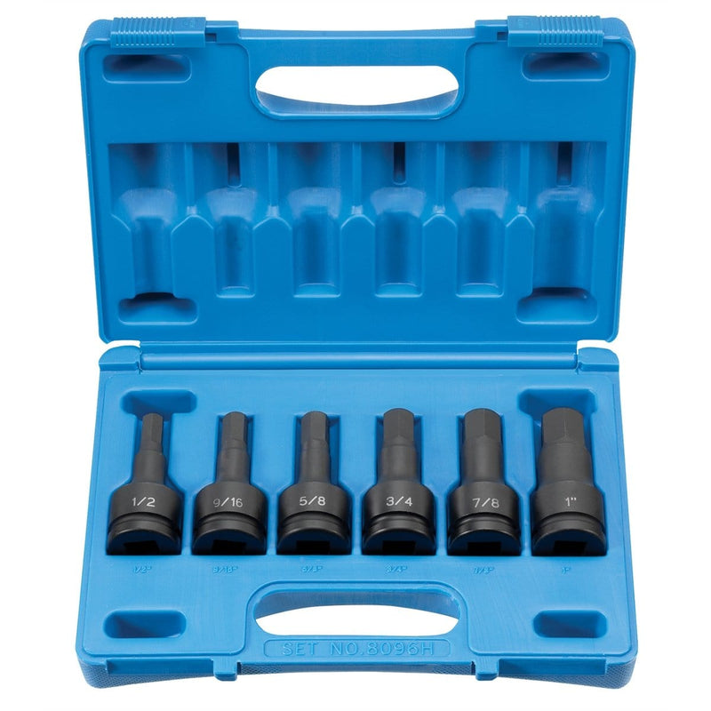 Grey Pneumatic 8096H 3/4" Drive 6-Piece Hex Driver Set - Pelican Power Tool