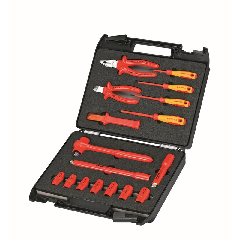 Knipex 98 99 11 17-Piece Tool Kit With Insulated Tools For Working - Pelican Power Tool